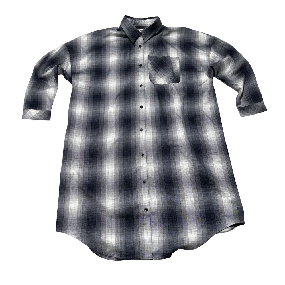 UNIF Checkered 3/4 Sleeve Shirt Size S Gray - LA Streetwear - Oversized